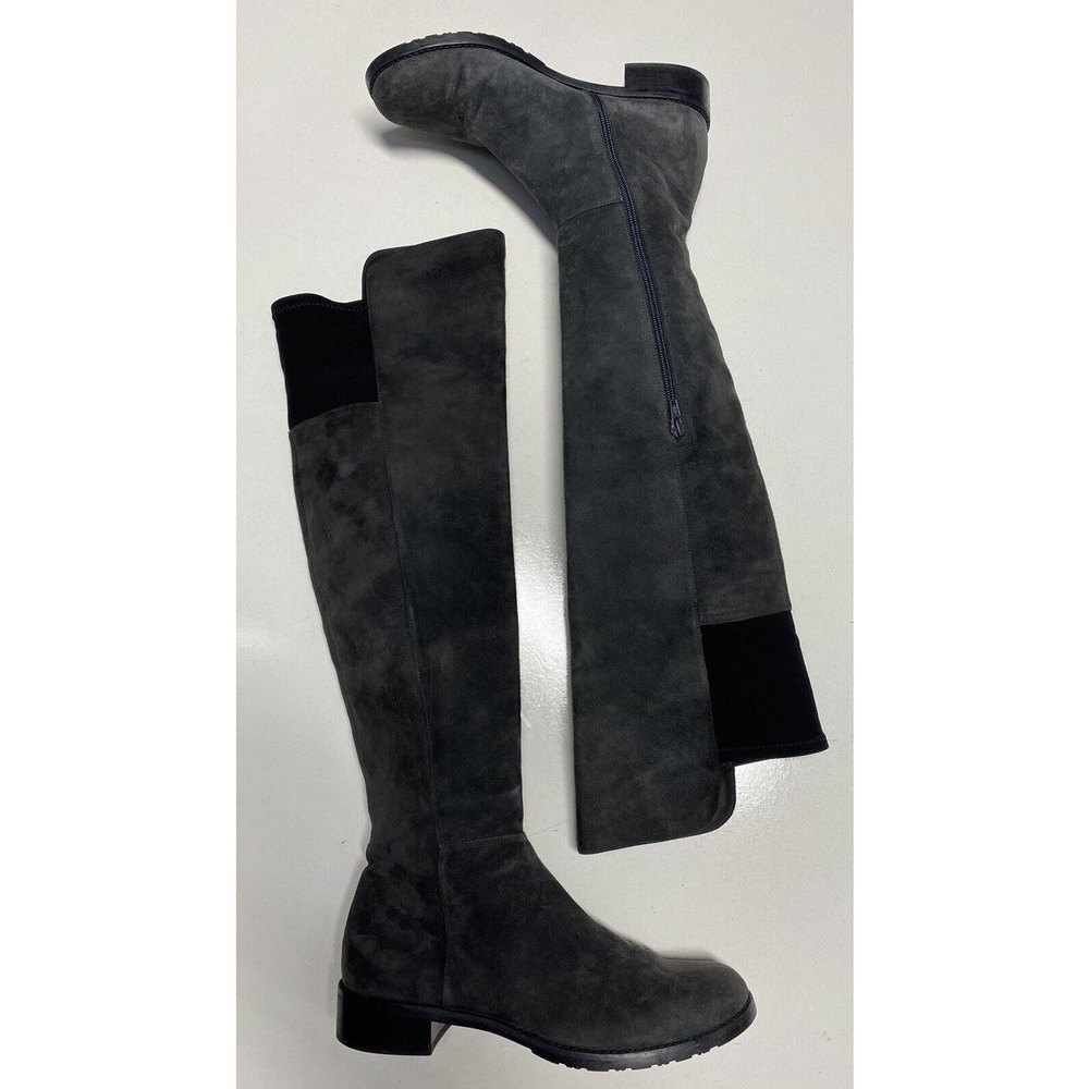 Stuart Weitzman Over The Knee Boot Slate Gray Sue… - image 2